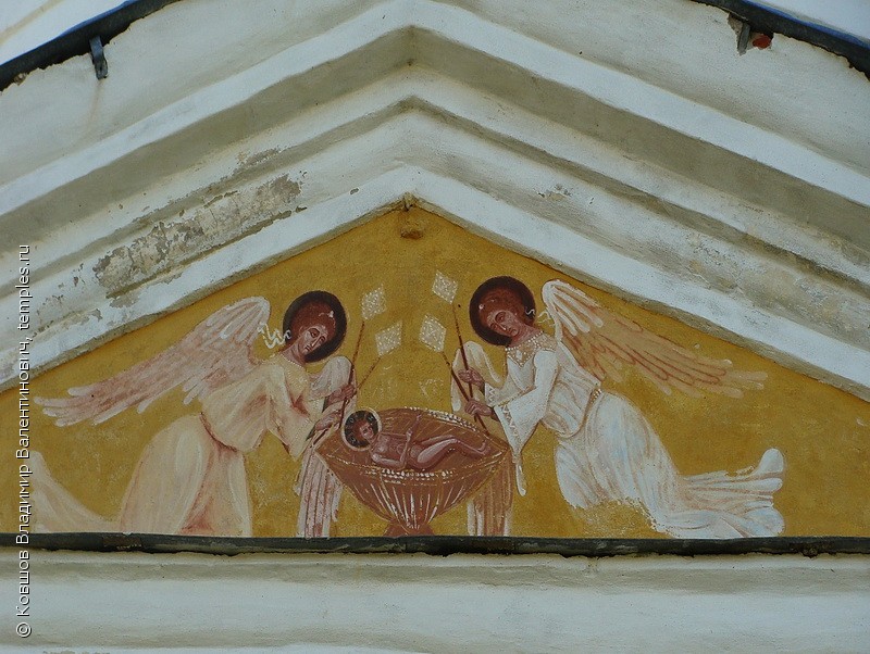 Младенец Иисус — икона на стене церкви Рождества Христова в Аксёле Темниковского района Мордовии. Фотография.